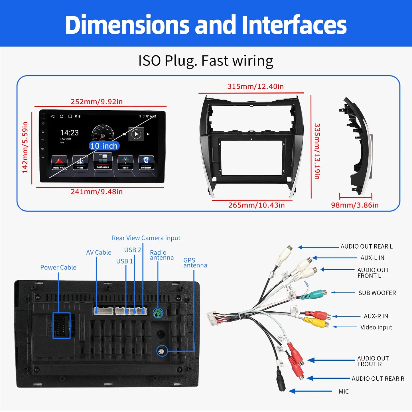 LEEOCAR Android Car Stereo With CarPlay GPS For Toyota Camry