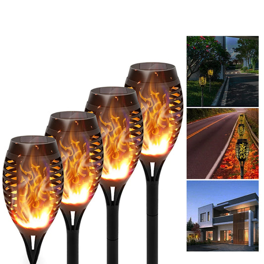 Solar Flame Torch Lights LED Flickering Outdoor Lawn And Patio Decor