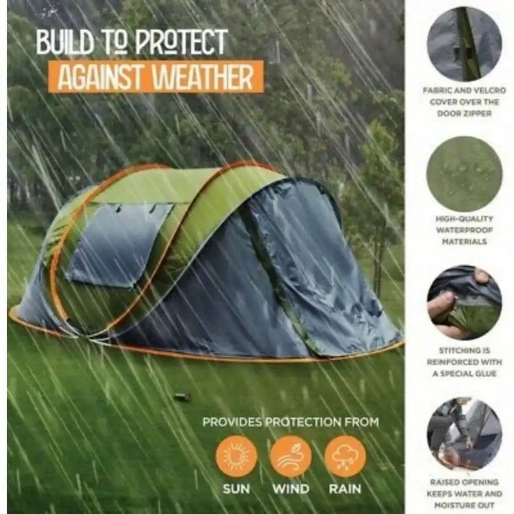 Waterproof Pop Up Camping Tent With Two Durable Doors