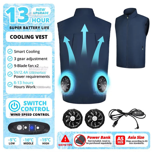 Cooling Vest Wearable Fan for High Temperature Work Outdoors