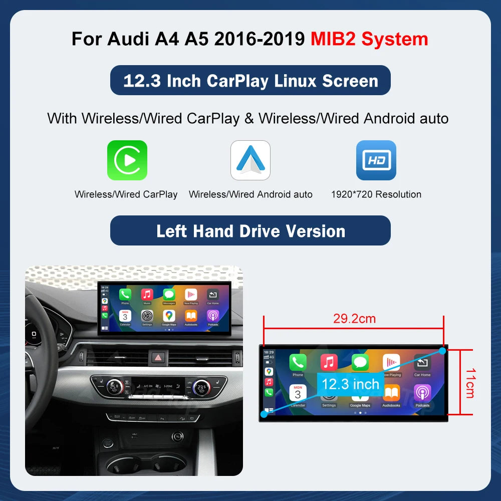 Road Top Multimedia Touch Screen Display For Audi Wireless CarPlay