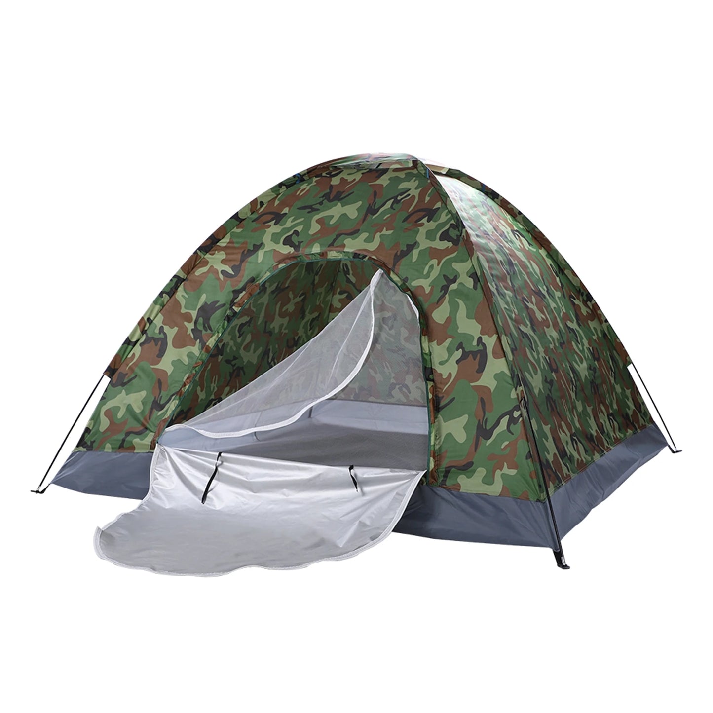 3-4 Person Camping Dome Tent Waterproof Uv Proof Silver Coated Polyester