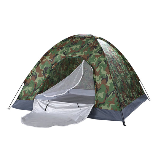 3-4 Person Camping Dome Tent Waterproof Uv Proof Silver Coated Polyester