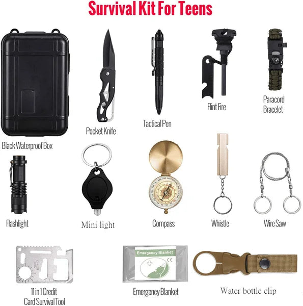 14-In-1 Outdoor Emergency Survival Kit For Camping And Hiking