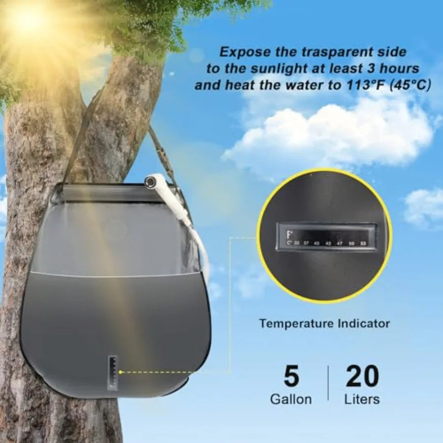 Portable Camping Privacy Shower Tent Kit With 5 Gallon Shower Bag Nozzle Upgrade
