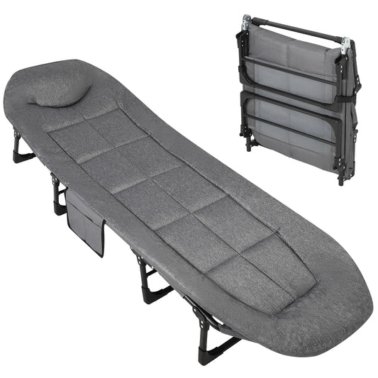 TWISTER.CK Portable Folding Bed With Cushion And Pillow For Camping