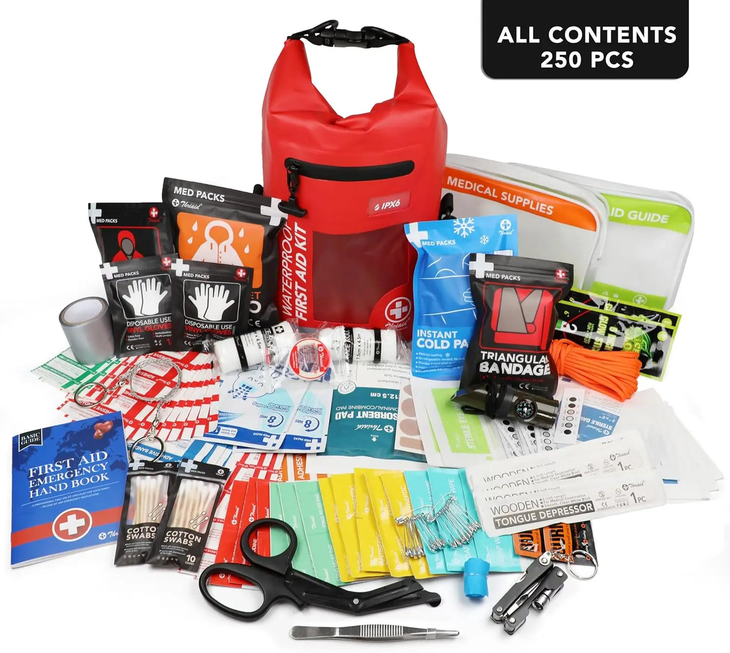 Waterproof First Aid Kit 250-Piece for Boating and Camping