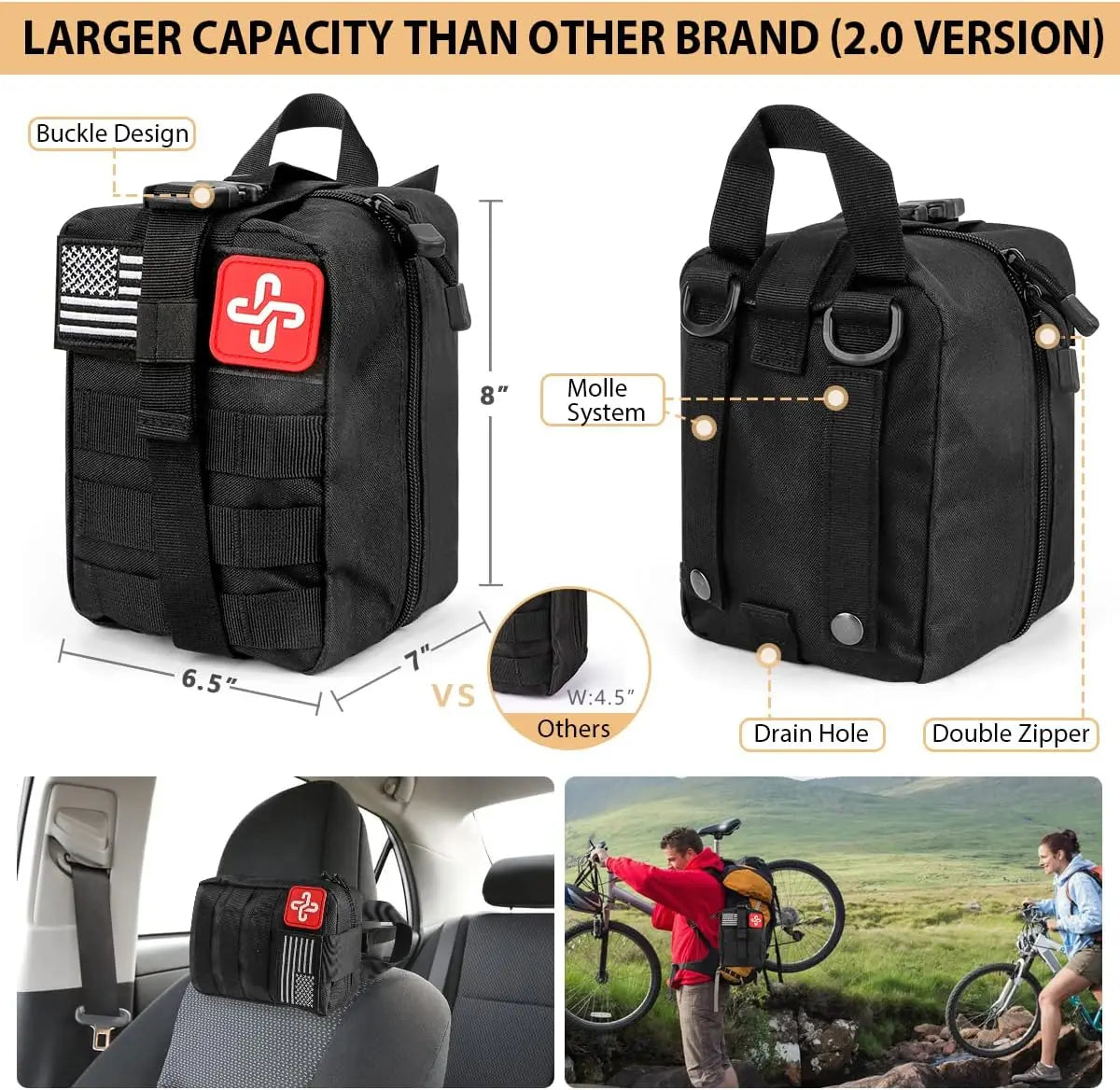 Emergency Survival Kit With First Aid Molle Bag Tent