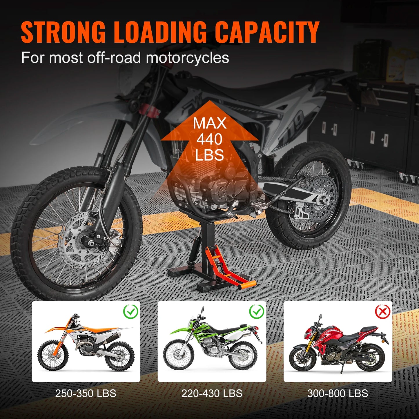 SucceBuy Motorcycle Jack Lift Stand Hydraulic Adjustable Height Hoist