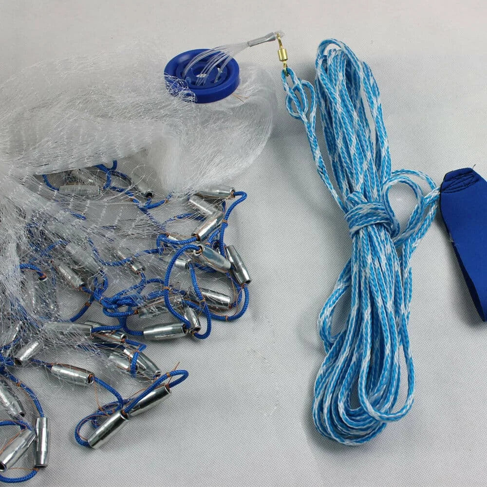 Nylon Monofilament Cast Net With Sinker For Saltwater Fishing