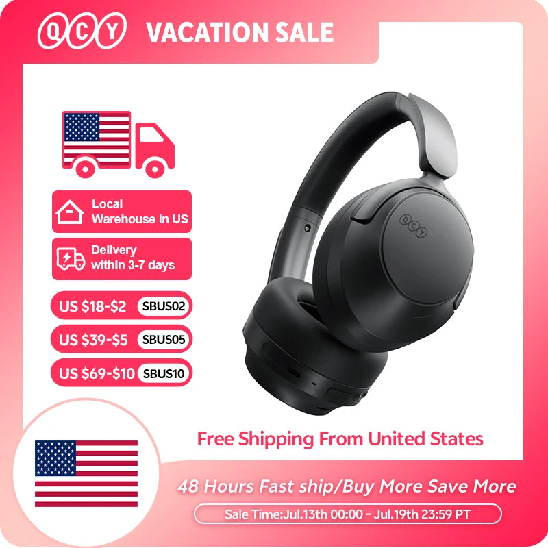 QCY H3S Wireless Over-Ear Headphones With Adaptive ANC LDAC