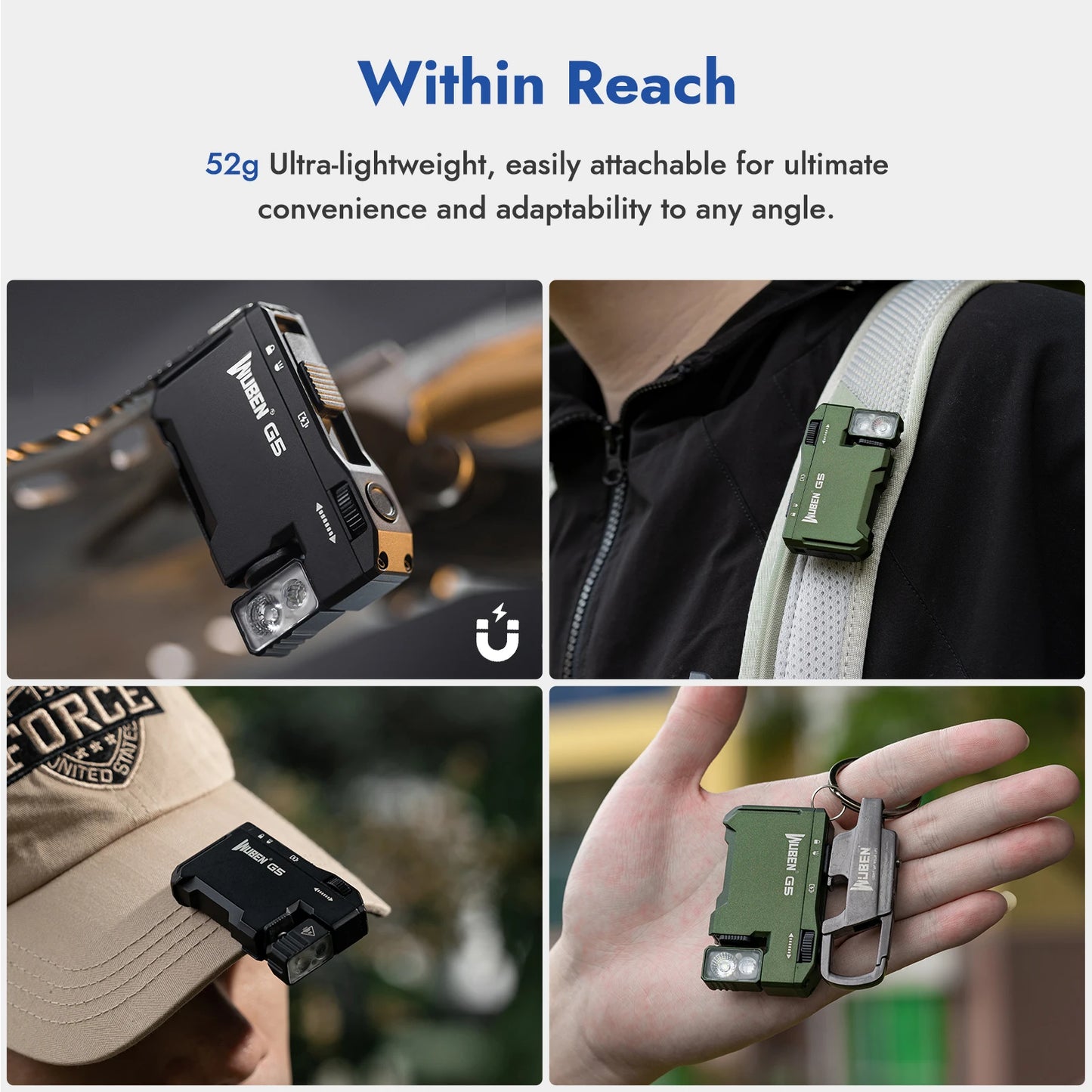 WUBEN G5 Rechargeable EDC Flashlight With Dual RGB Light