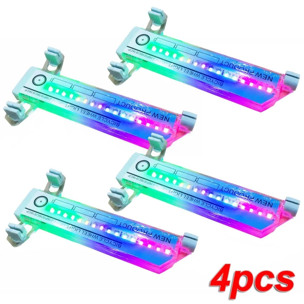 Bright Bike Wheel LED Spoke Lights Waterproof 4 Pack