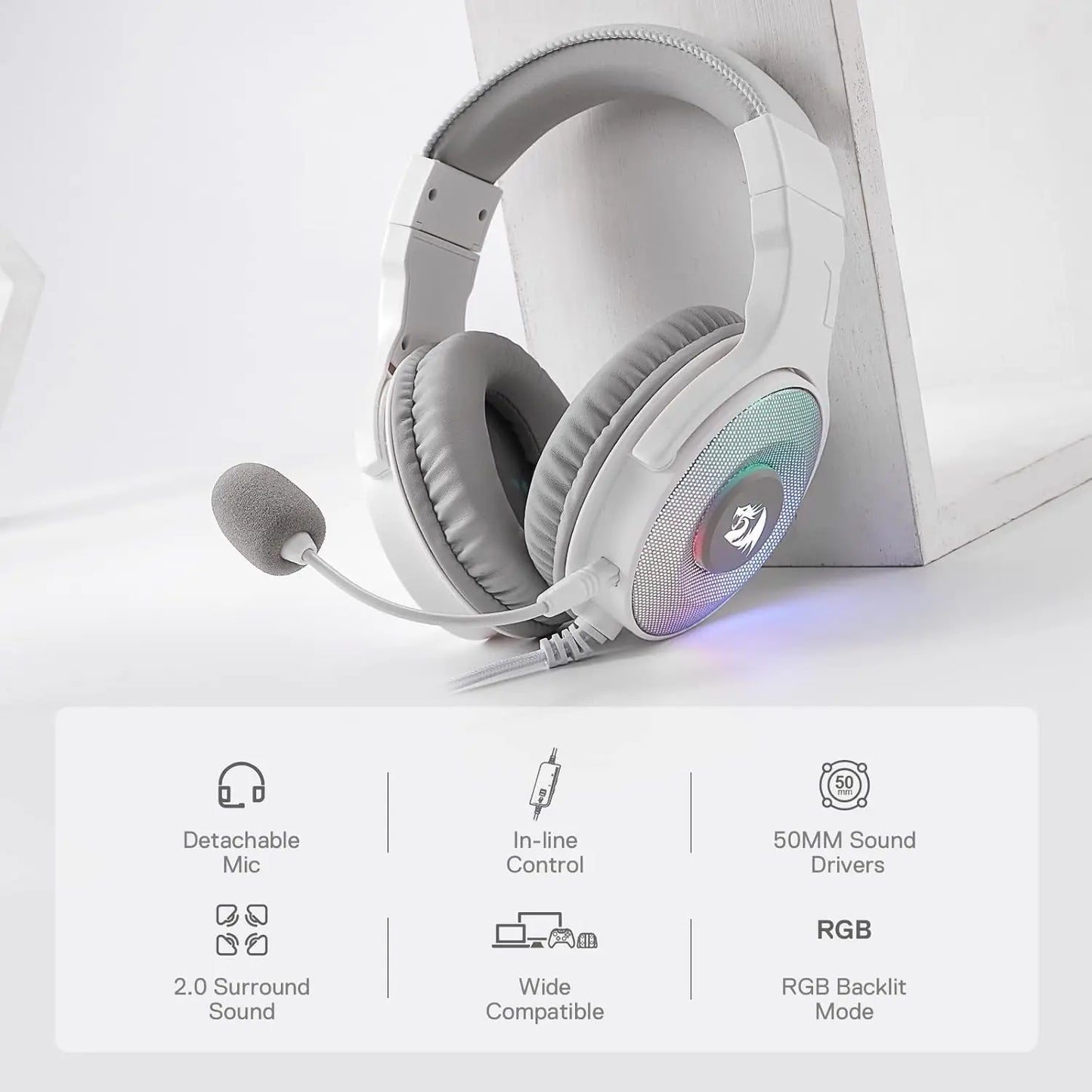 Redragon H350 Wired Gaming Headset RGB Backlight