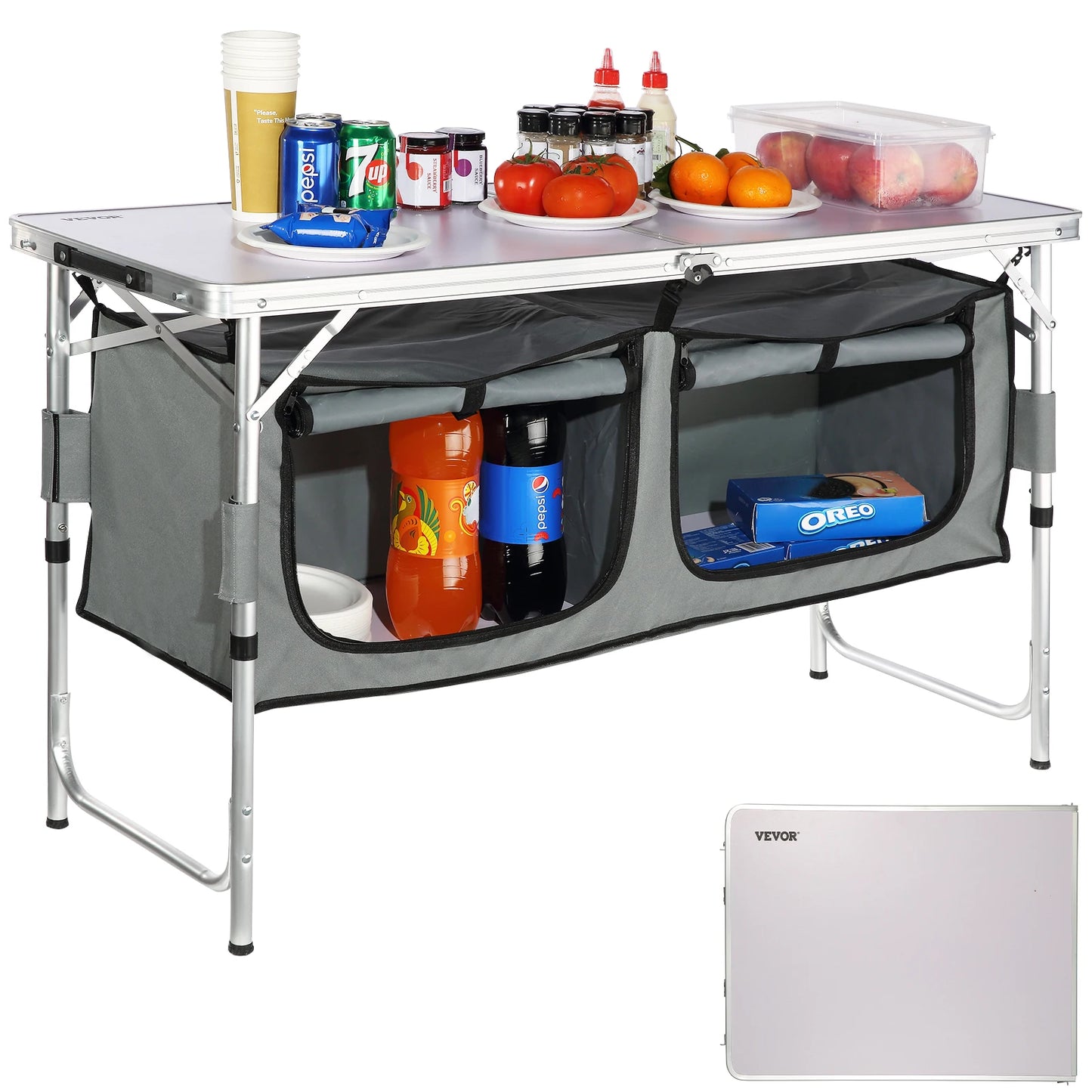 VEVOR Folding Camping Kitchen Table Quick Setup For Outdoor Use