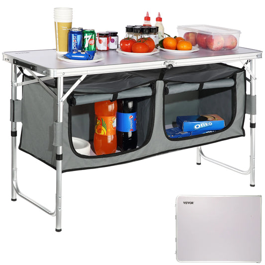 VEVOR Camping Kitchen Table Quick Setup Folding MDF Outdoor Table
