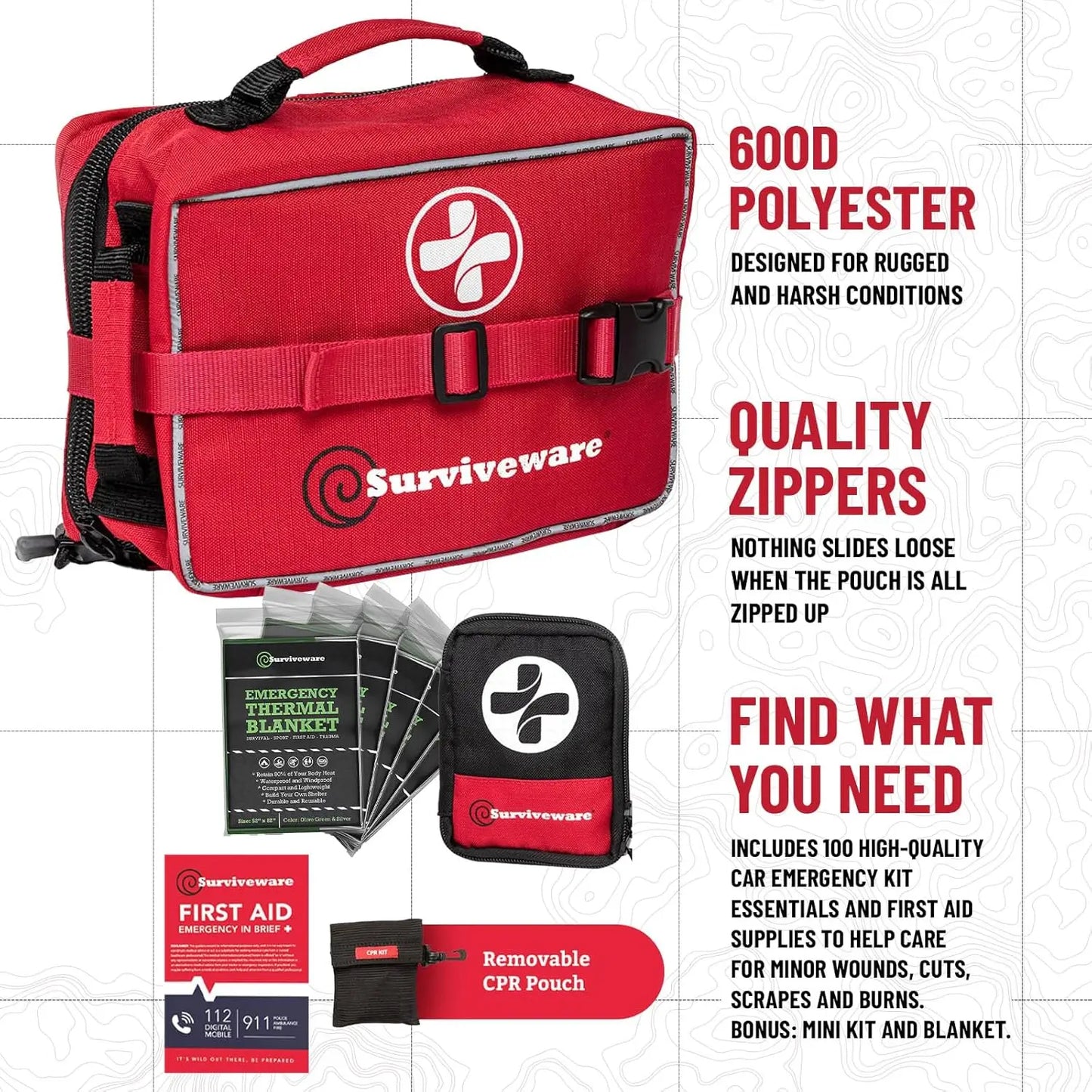 Premium Survival First Aid Kit For Travel And Outdoor Emergencies