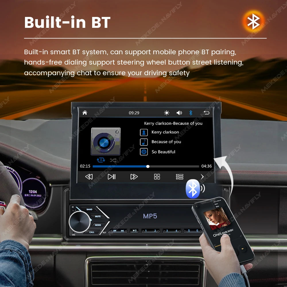 MEKEDE Universal Car Multimedia Head Unit With CarPlay Android Auto