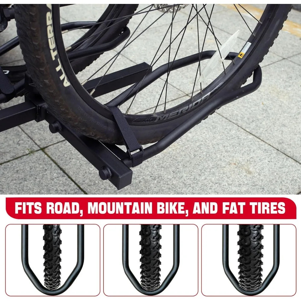 XCAR Foldable Hitch Mount Platform Carrier For 2 Bicycles