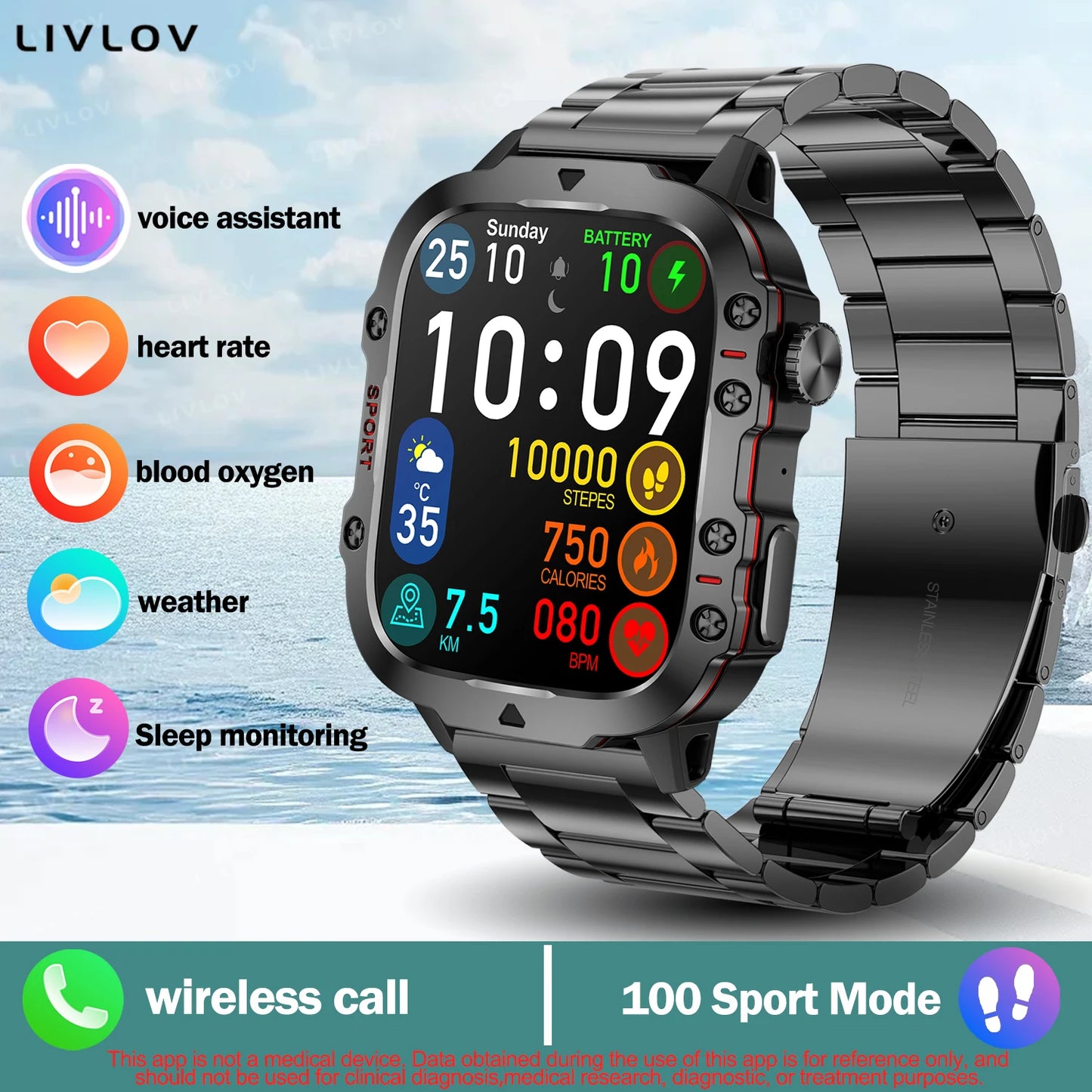 AI Voice Assistant Smart Watch With Bluetooth Calls and Tracking
