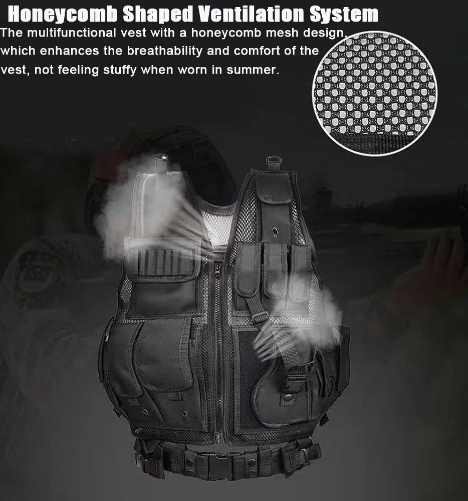 Tactical Molle Vest Adjustable Combat Body Armor Gear