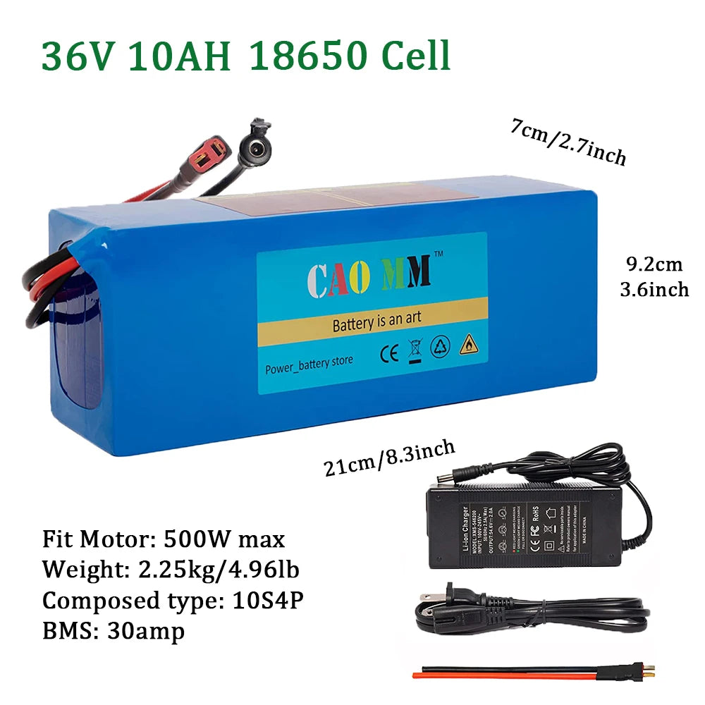 CAO MM 36V Ebike Battery 10Ah-20Ah For Electric Bikes