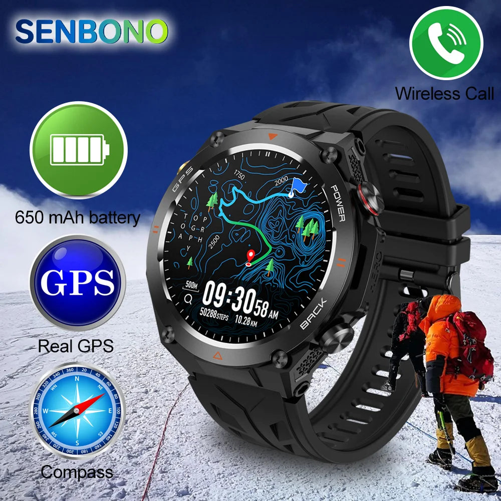 Senbono GPS Smart Watch Built In GPS Bluetooth Phone Calls