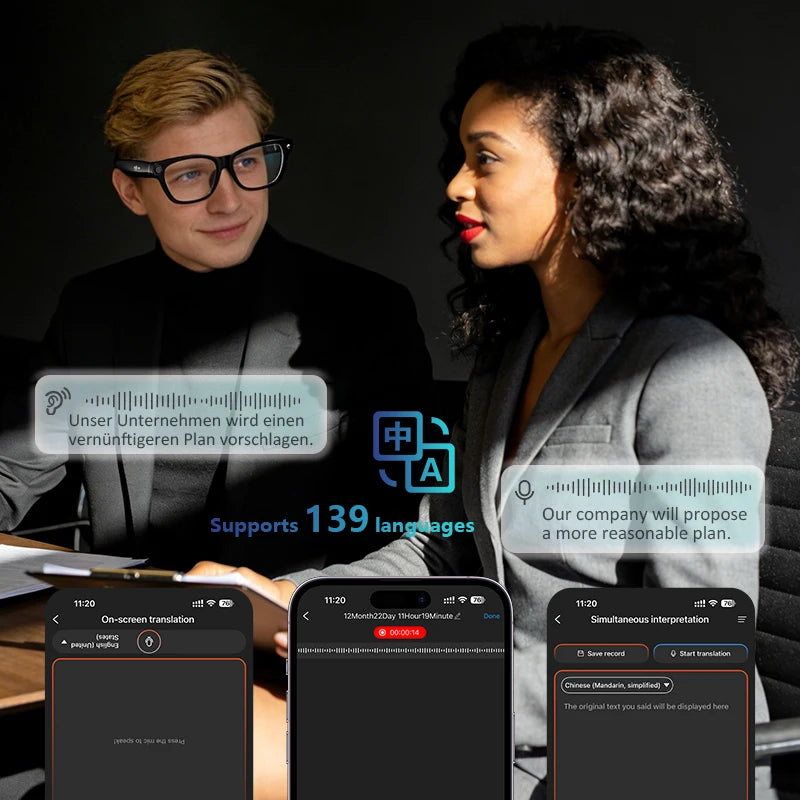 Blackview BV100 AI Smart Glasses With 2K Camera And Bluetooth