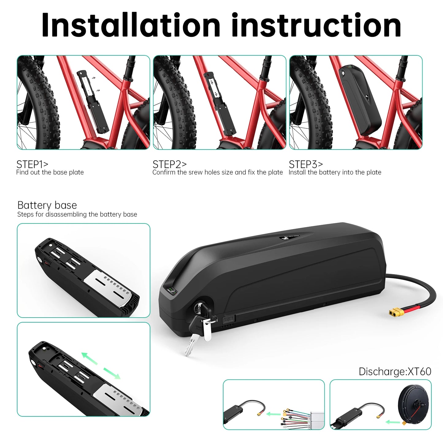 UNITPACKPOWER EBike Battery 36V 24Ah 40A BMS for Electric Bicycle