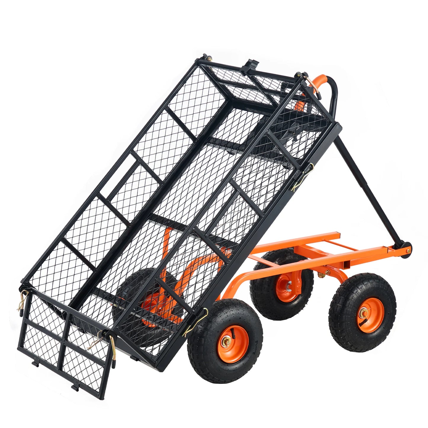 SucceBuy Garden Cart Sturdy Utility Wagon Dump Cart