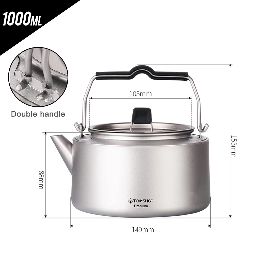 Ultralight Titanium Camping Kettle Portable Coffee Pot For Outdoors
