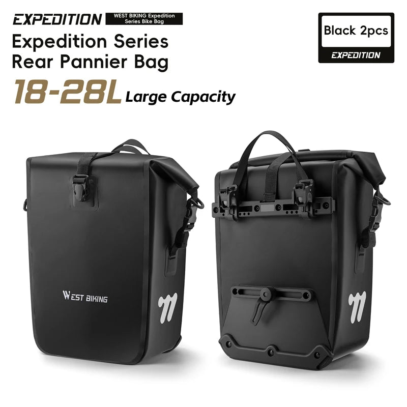 West Biking Pannier Bag Full Waterproof Travel Bicycle Rear Seat