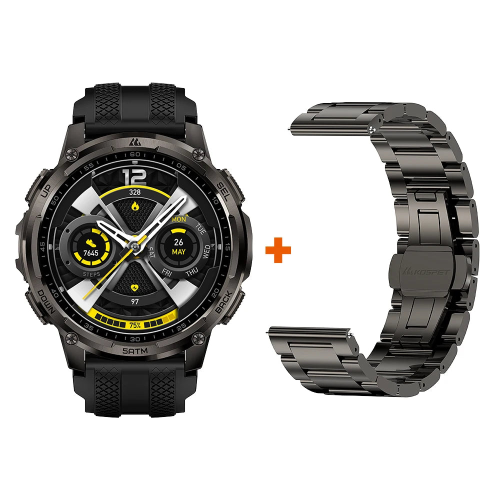 KOSPET Tank T4C Rugged Smartwatch Dual-Band GPS Flashlight Waterproof