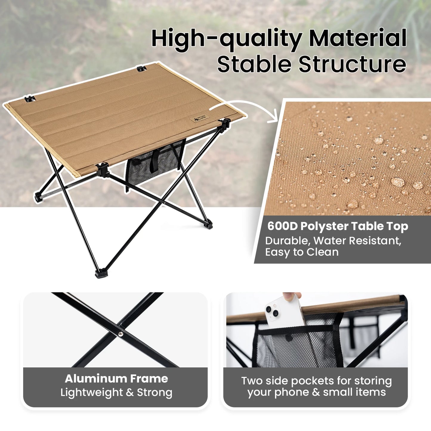 Onetigris Camping Folding Table Ultralight Portable Outdoor Desk For Dining