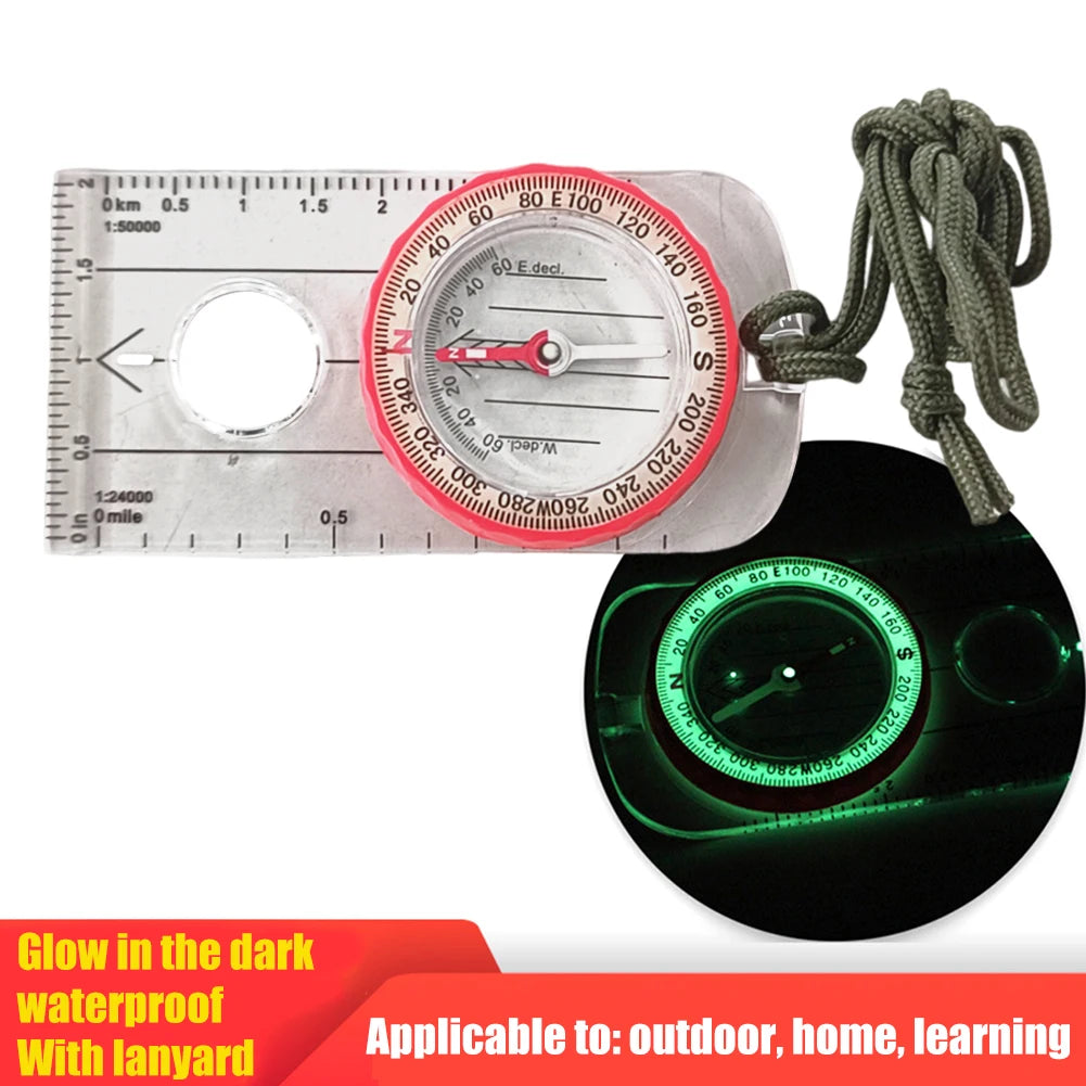 Luminous Expedition Compass, Shockproof Outdoor Navigation For Hiking And Survival