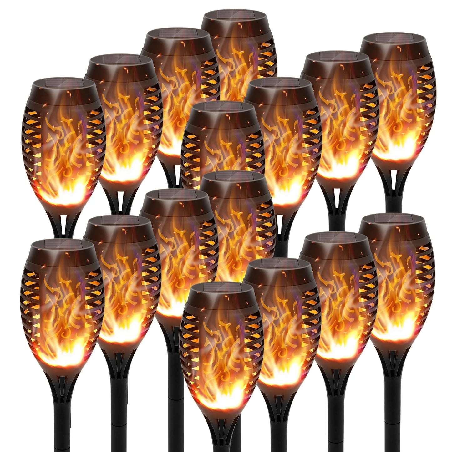 Solar Flame Torch Lights LED Flickering Outdoor Lawn And Patio Decor