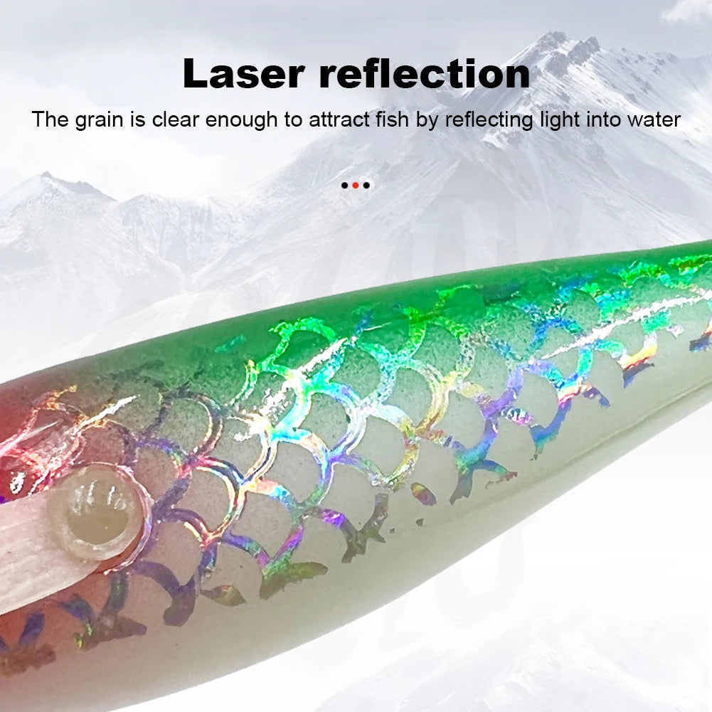 Glow In The Dark Squid Fishing Lure With Dimensional Eyes