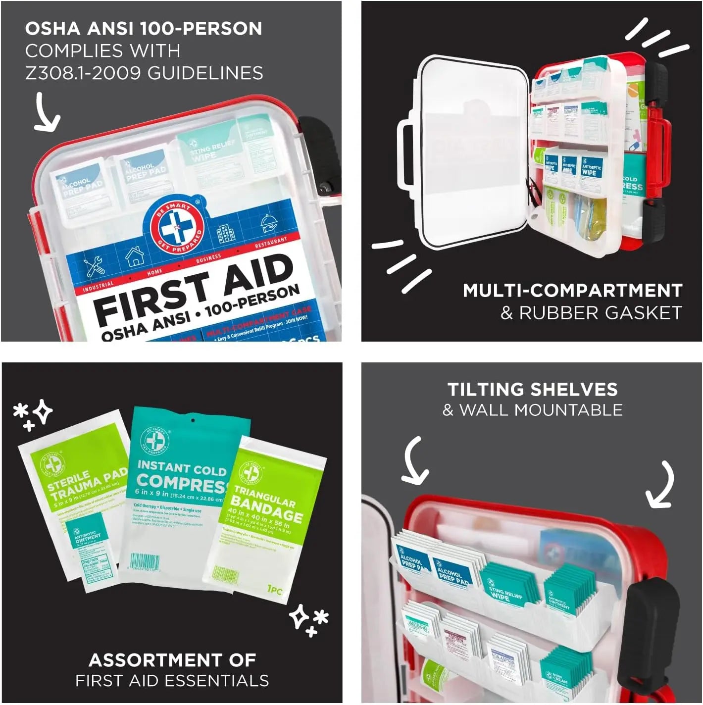 First Aid Kit Durable Hard Case For Office Home Car