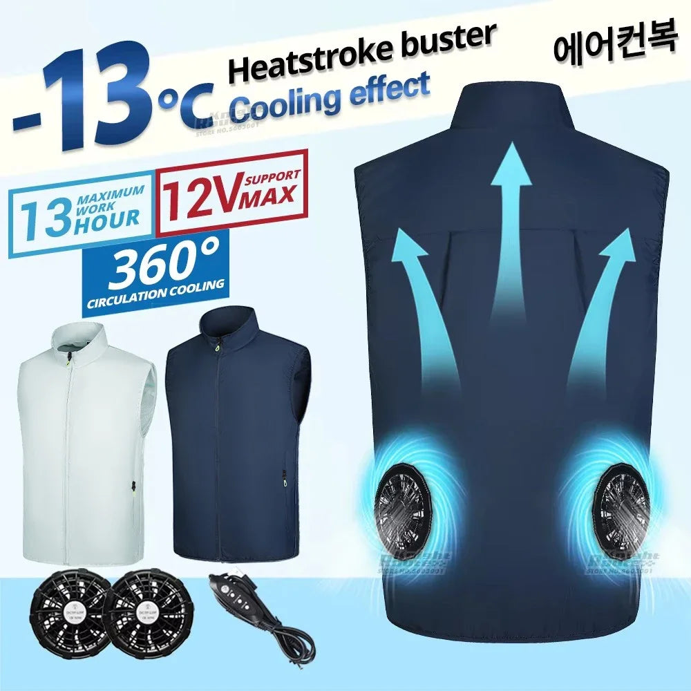 Cooling Vest Wearable Fan for High Temperature Work Outdoors