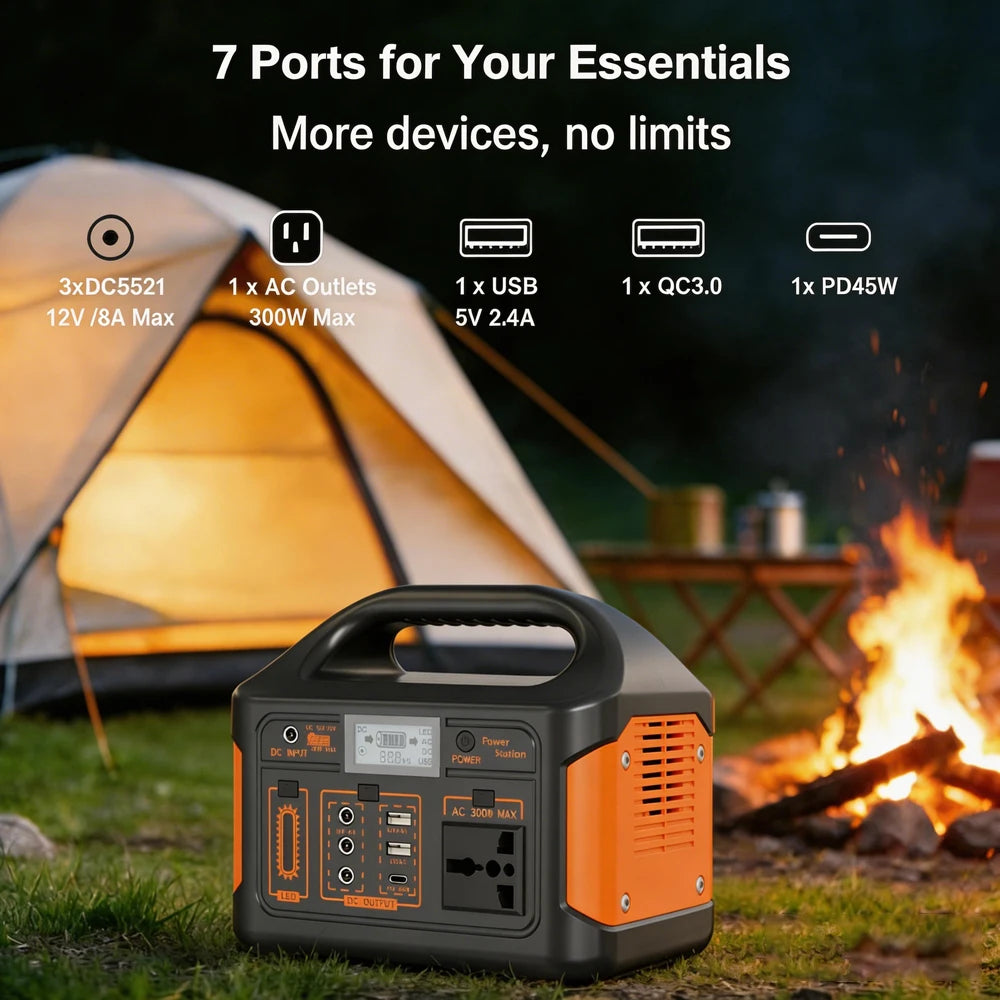 GaiaRay Portable Power Station 460.8Wh LiFePO4 110V Solar Generator