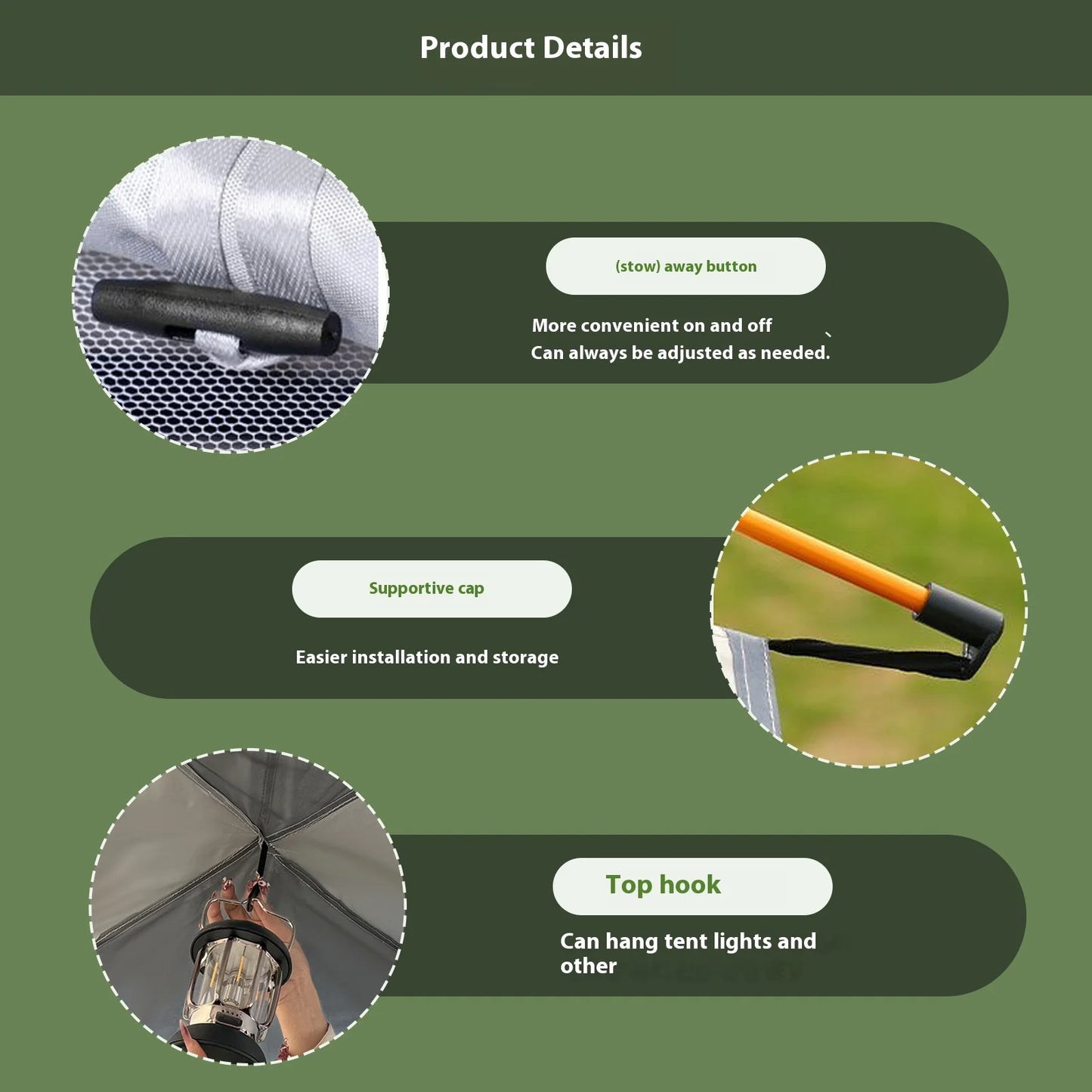 Pakicetus All-Weather Auto Tent Sunshade Quick Setup For Families