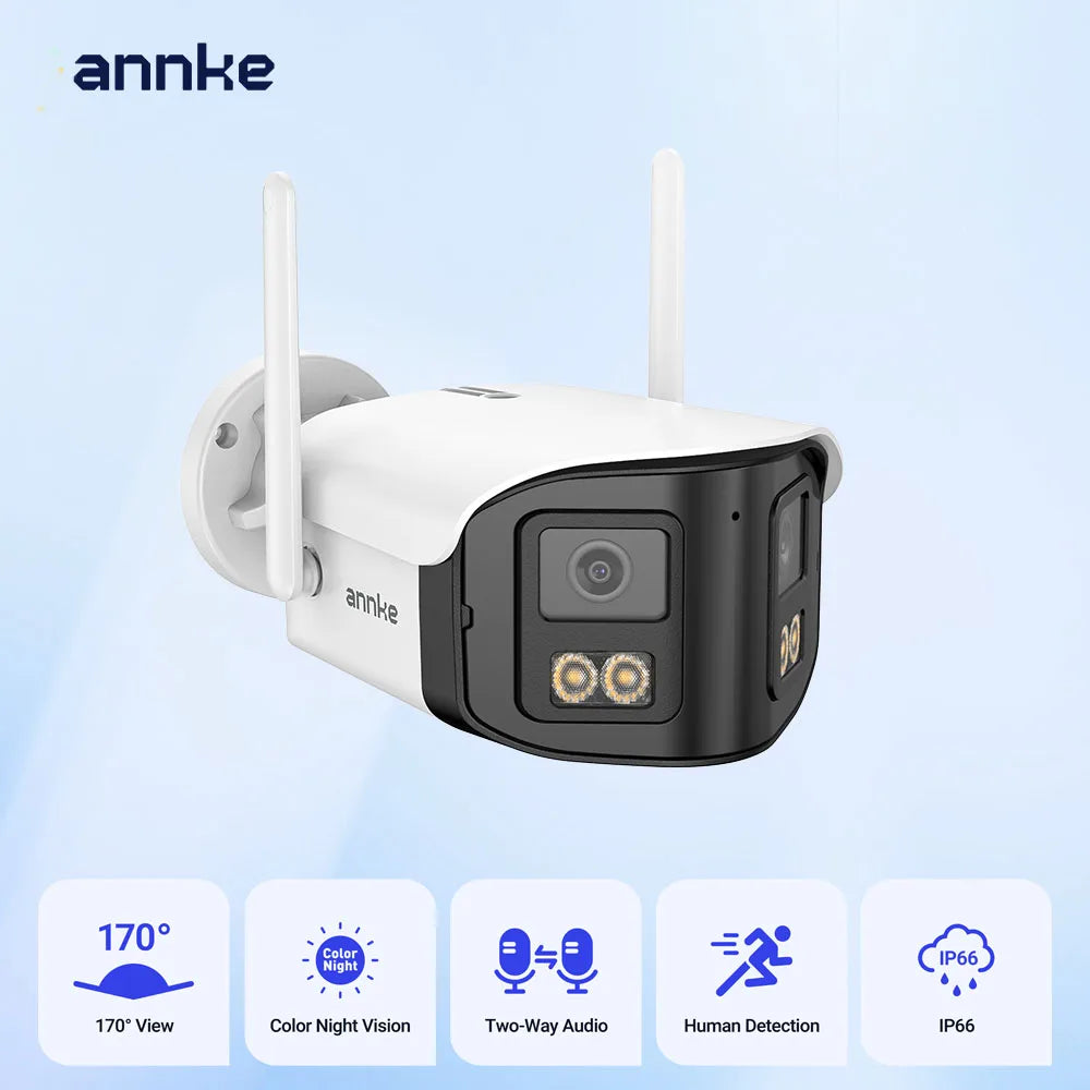 ANNKE 4MP Dual Lens WiFi Security Camera Outdoor Night Vision
