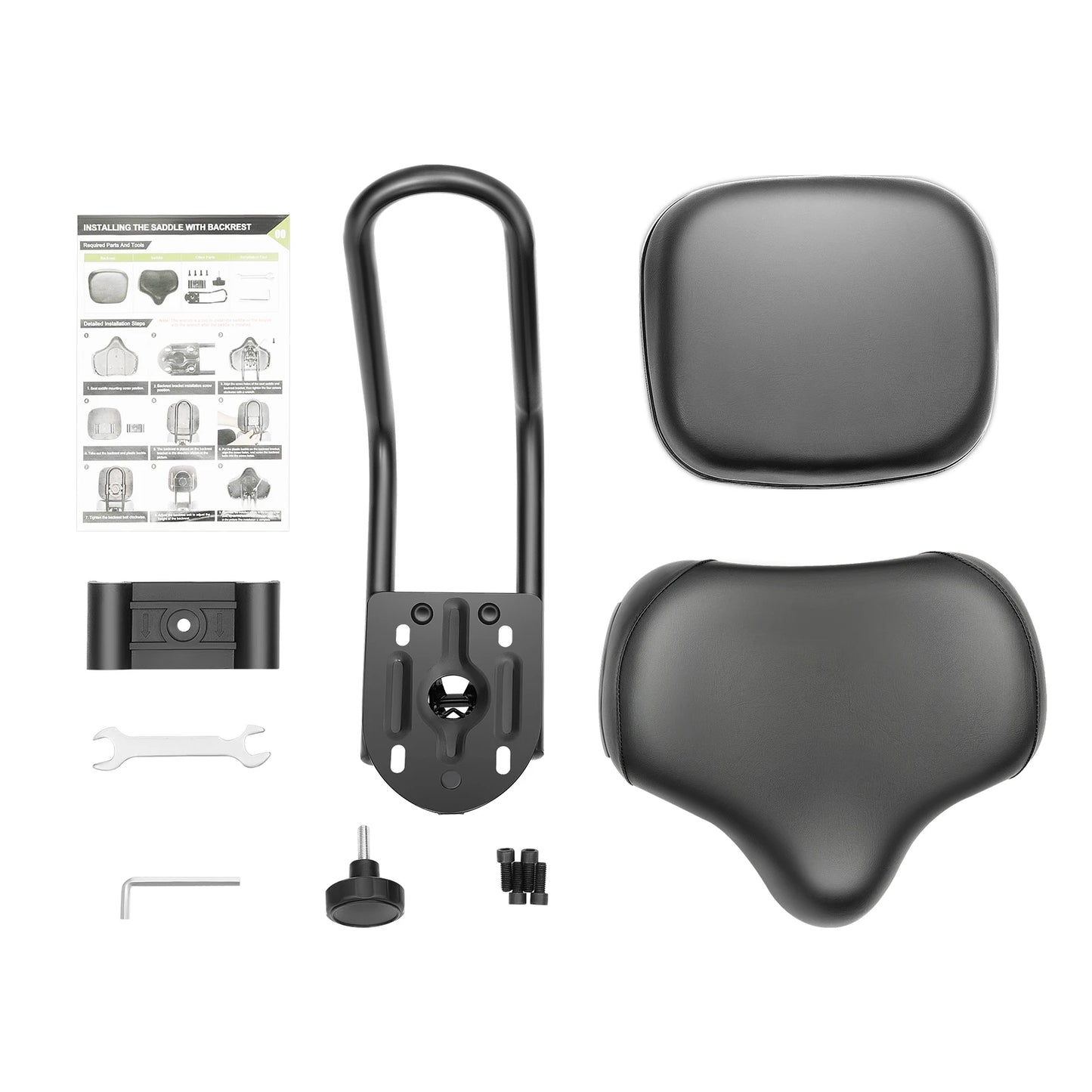 Leather Saddle Tricycle Seat With Adjustable Backrest For Electric Bikes