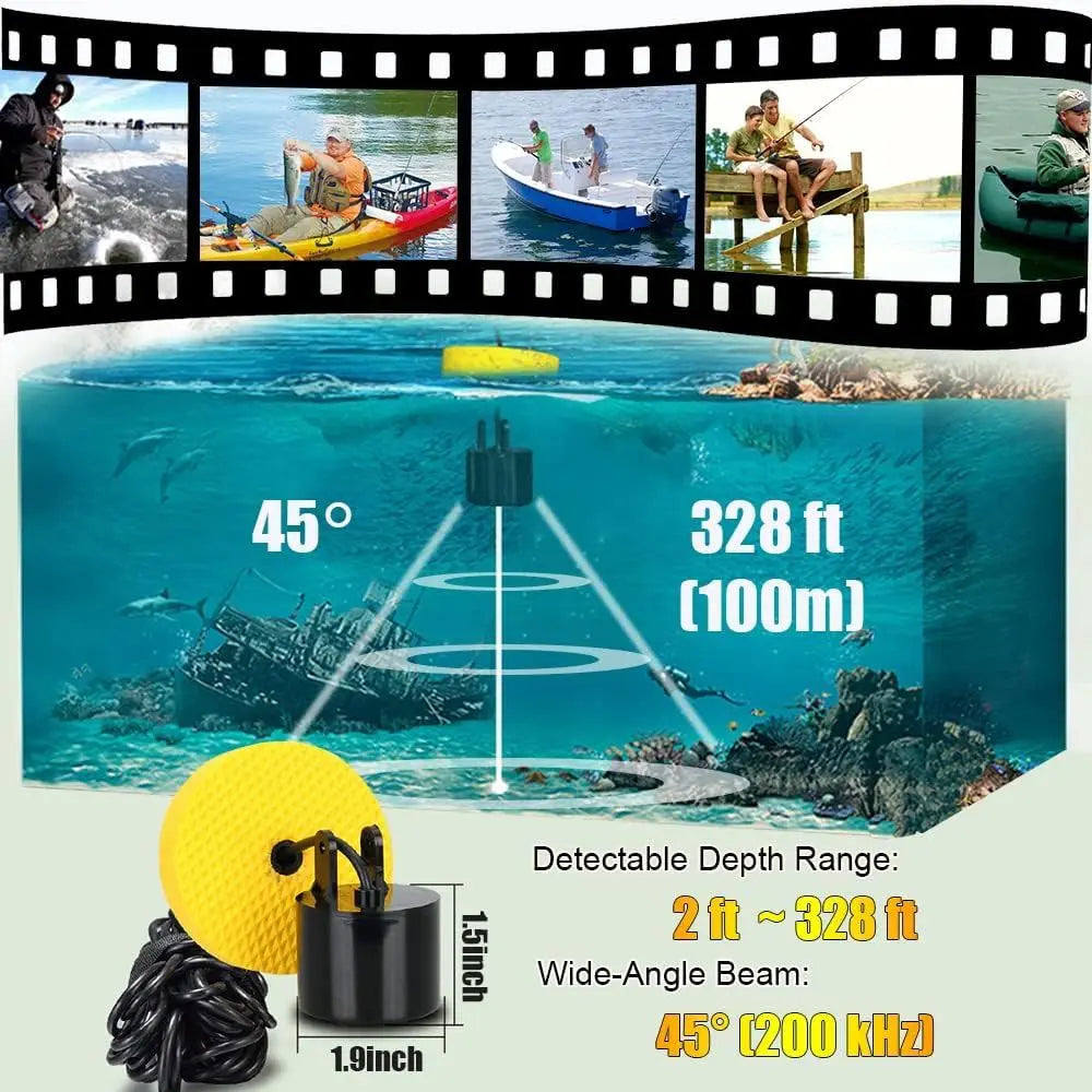 Portable Kayak Fish Finder With Sonar Handheld Depth Sensor