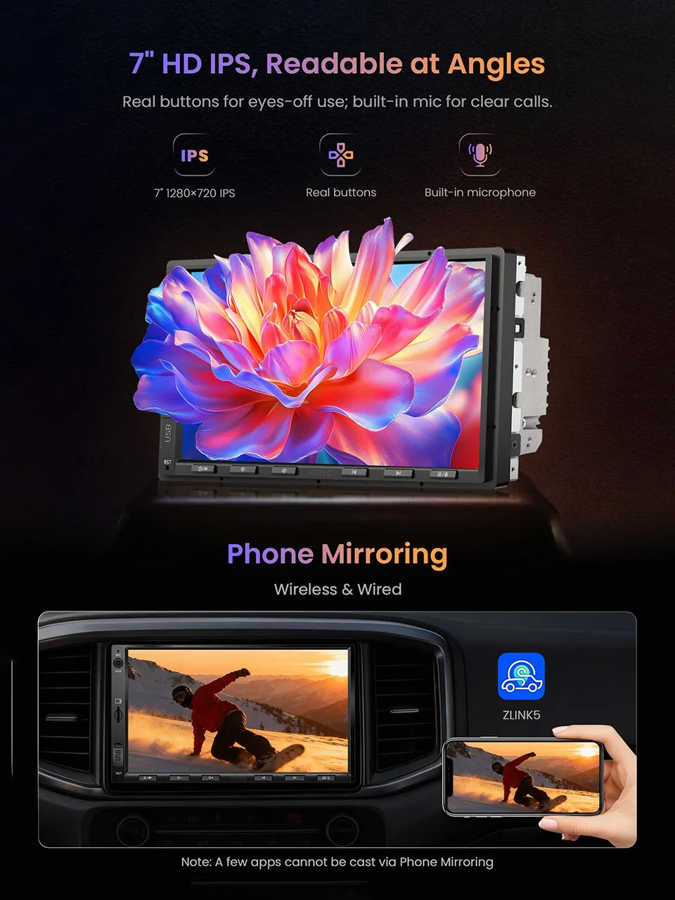 ATOTO Double Din Android Car Stereo System With CarPlay