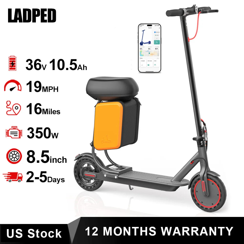 Ladped LP60 Electric Scooter 350W Motor 36V 5.2Ah Battery Removable Seat