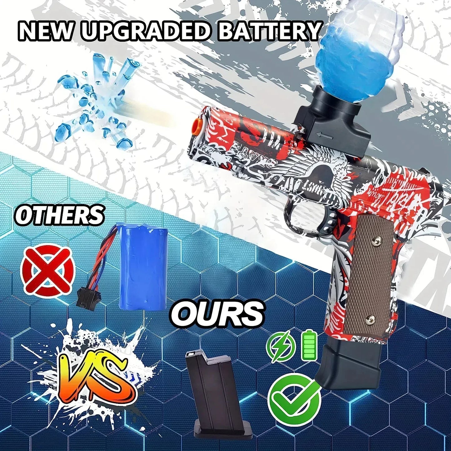 Hign-Concerned Electric Blaster Pistol Toy Auto Splatter Gun