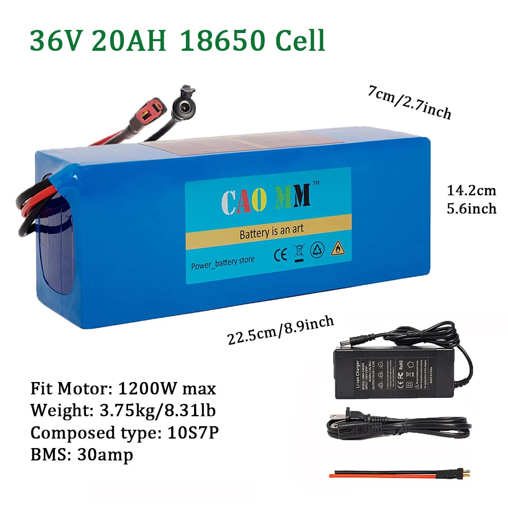 CAO MM 36V Ebike Battery 10Ah-20Ah For Electric Bikes