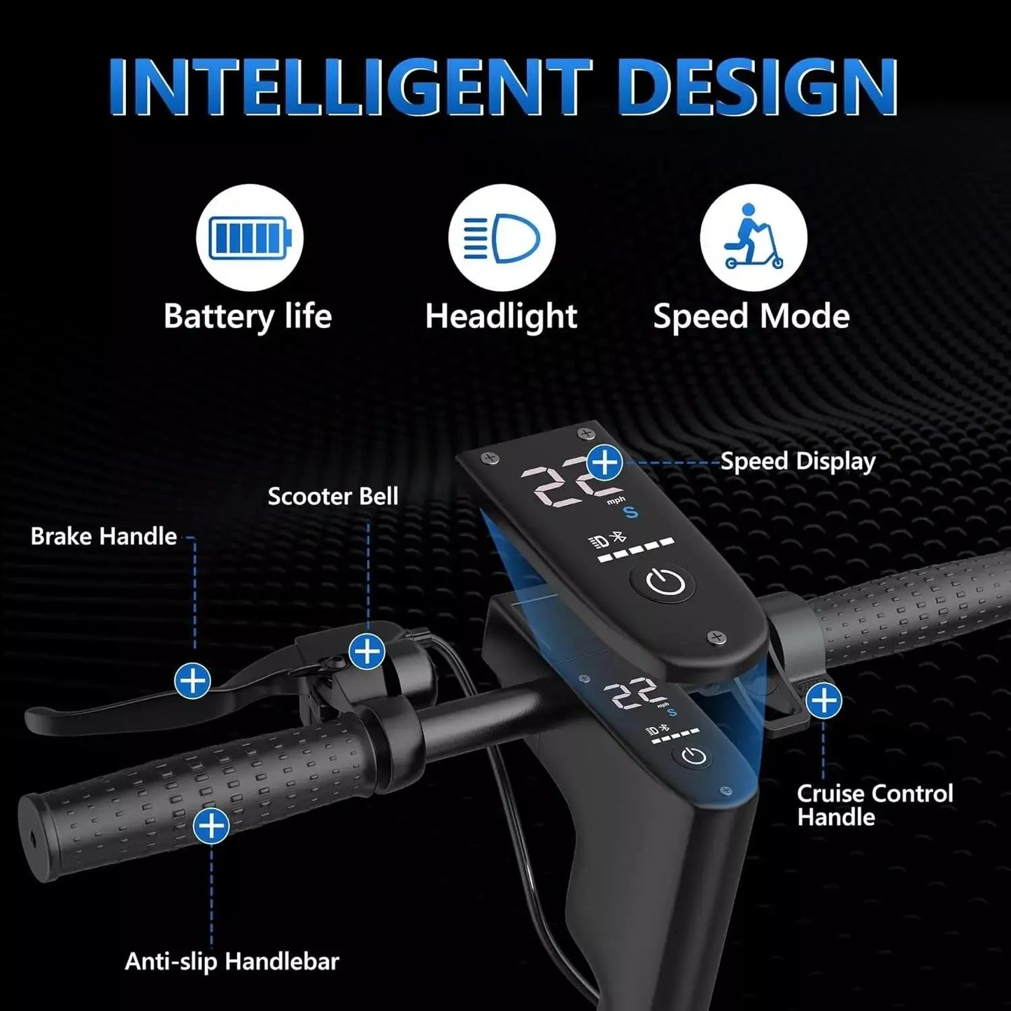 LADPED LPMAX Folding Electric Scooter 22 MPH 500W 14.5Ah 28Miles