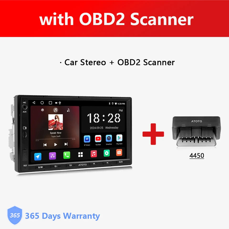 ATOTO Double Din Android Car Stereo System With CarPlay